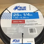 Blue Hawk 25 Ft 1/4 In Pressure Washer Replacement Hose 2800 Psi #0432095. Fixed Price $21.71.