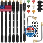 Hoqqf Upgraded Pressure Washer Extension Wand,up To 115IN,4000 Psi Gutter Cleane. Fixed Price $62.38.