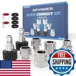 Apower Pressure Washer Quick Connect Kit M22-14MM To 3/8" Female Stainless. Fixed Price $49.18.