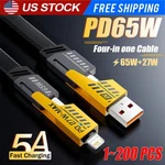 65W 4 1 Multi Charging Cable Flat Braided Usbc Charge Cord Lot Data Transfer. Fixed Price $299.19.