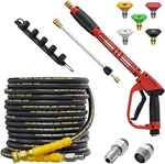 5000PSI Pressure Washer Gun 50FT Kink Resistant Hose 15" Extension Wand. Fixed Price $109.86.