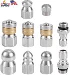 10PCS Sewer Jetter Nozzle Kit - Stainless Steel, 1/4" & 3/8" Npt Quick Connector. Fixed Price $40.22.