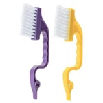 Slick- Window Track Cleaning Brush, 2 Pack Ergonomic Handle, Yellow/purple. Fixed Price $10.25.