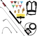 24 Ft Telescoping Pressure Washer Wand, Power Extension With Brush,. Fixed Price $164.69.