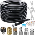 Sewer Jetter Kit 100FT For Pressure Washer, 5800PSI Drain Cleaner Hose 1/4 Inch. Fixed Price $91.70.