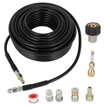 Sewer Jetter Nozzles Kit 100FT Drain Cleaning Hose Pressure Washer Male 1/4" Npt. Fixed Price $45.19.