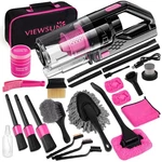 Viewsun Car Cordless Rechargeable, 17PCS With Vacuum, Pink. Fixed Price $89.99.