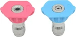 Pressure Washer Spray Nozzle Tips, Quick Connect, 4000 Psi, 1/4" Npt, Pink & Blu. Fixed Price $13.95.