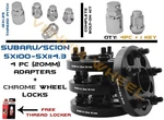Complete Set Of Subaru Conversion Adapter 5X100 5X4.5 20MM+ Wheel Locks. Fixed Price $109.98.