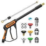 Heliwoo Pressure Washer Gun 5000PSI, 40 With 3/8" Swivel Plug Inches. Fixed Price $58.95.