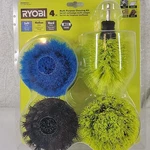 Ryobi A95MPCC1 Bristle Brush (4 Pc) Multi-purpose Cleaning Soft Med Hard 360 New. Fixed Price $34.93.