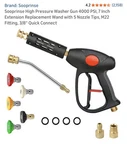 Sooprinse High Pressure Washer Gun 4000 Psi, 7 Inch Extension Replacement Wand. Fixed Price $23.00.