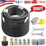 5800PSI Sewer Jetter Nozzles Kit 100FT Drain Cleaning Hose For Pressure Washer. Fixed Price $39.95.