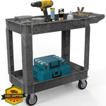 Dwvo Gray 2-SHELF Utility Cart 1000 Lbs Capacity Rolling Service Work. Fixed Price $133.51.