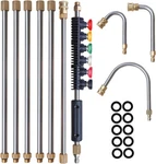 10 Varillas Extension Hidrolavadora 4000PSI 5 Boquillas Curva Limpia Canaletas. Fixed Price $51.56.