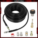 Sewer Jetter Nozzles Kit 100FT Drain Cleaning Hose Pressure Washer Male 1/4" Npt. Fixed Price $47.39.