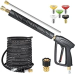 Yamatic Long Pressure Washer Gun And & 50FT Hose, Black. Fixed Price $141.82.