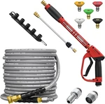 50FT 4800PSI Pressure Washer Hose 5000PSI Gun 15" Extension Wand. Fixed Price $109.86.