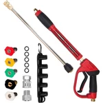 Hourleey Pressure Washer Gun, Red High Power With Replacement Wand Ex. Fixed Price $42.56.