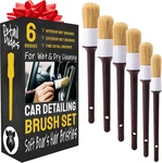 Soft Boar Hair Car Detailing Brush Set 6-PACK Scratch-free Bristle Clea. Fixed Price $35.95.