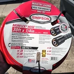 Simpson Morflex Pressure Washer Hose 30FT 1/4IN 0.25IN Mpn 80391. Fixed Price $38.24.