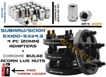Complete Set Of 5X100 5X4.5 Subaru Conversion Adapter+ 20PC 12X1.25 Lug Nuts. Fixed Price $110.72.