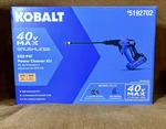 New Kobalt 40V Max 600 Psi Power Cleaner - In Box Tool Only. Fixed Price $65.00.