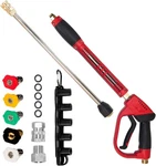 Hourleey Pressure Washer Gun, Red High Power With Replacement Wand Ex. Fixed Price $46.42.