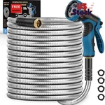 Garden Hose 100FT, Water With Function Nozzle, Metal, 550PSI. Fixed Price $43.99.