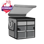 Ytfrl Trunk Organizer With Lid, 28L Collapsible 2-COMPARTMENT Car Storage.... Fixed Price $31.65.