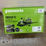 New Greenworks 1800 Psi Compact Cold Water Pressure Washer 1.2 Gpm. Fixed Price $109.99.