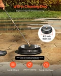 15" Pressure Washer Surface Cleaner 4 Wheels 3000 Max Psi Plastic Black. Fixed Price $62.99.