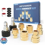 Apower Pressure Washer Quick Connect Kit M22-14MM To 3/8 Female. Fixed Price $37.48.