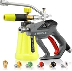 Mingle High Pressure Washer Gun With Foam Cannon And Dual Connector. Fixed Price $50.00.