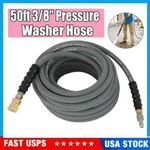 3/8" X 50FT 4000PSI Water Pressure Washer Hose Gray With Couplers.. Fixed Price $53.10.