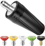 Pressure Washer Turbo Nozzle, 360 Rotating Power Tips, 3400 Psi Black. Fixed Price $36.26.